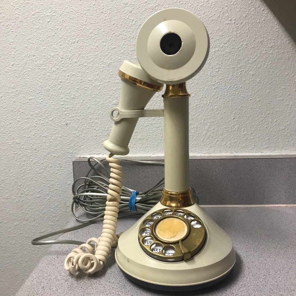 Vintage phone candle stick